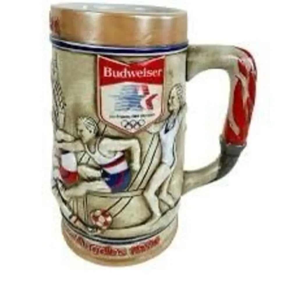 Vintage Budweiser 1984 Los Angeles Olympics Games Collectible Beer Stein Mug